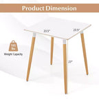 Table de salle à manger carrée Costway de style rustique et minimaliste avec pieds métalliques robustes