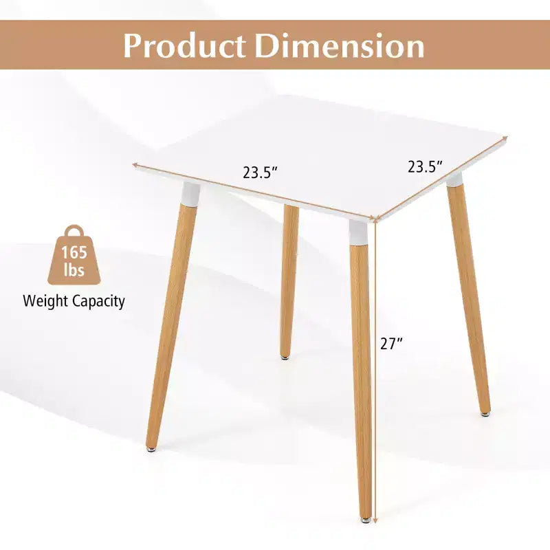 Table de salle à manger carrée Costway de style rustique et minimaliste avec pieds métalliques robustes