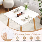 Table de salle à manger carrée Costway de style rustique et minimaliste avec pieds métalliques robustes
