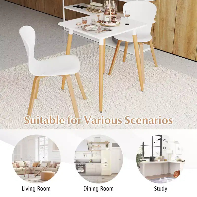 Table de salle à manger carrée Costway de style rustique et minimaliste avec pieds métalliques robustes