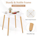 Table de salle à manger carrée Costway de style rustique et minimaliste avec pieds métalliques robustes