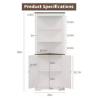 64.8 Grande Armoire d'Angle de Ferme avec 4 Portes et 5 Étagères de Rangement, Armoire de Rangement de Ferme avec Design de Porte de Grange