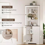 64.8 Grande Armoire d'Angle de Ferme avec 4 Portes et 5 Étagères de Rangement, Armoire de Rangement de Ferme avec Design de Porte de Grange