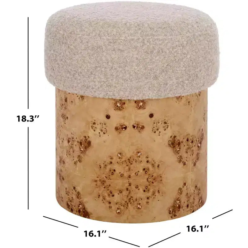 Pouf Tobianna Boucle & Burl - SFV5149 - Safavieh Couture