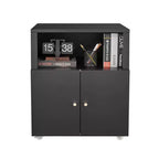 Meuble d'imprimante métallique avec rangement, armoire d'imprimante roulante robuste avec portes, grand support d'imprimante à roulettes pour copieur de bureau, télécopieur