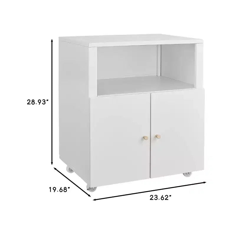 Meuble d'imprimante métallique avec rangement, armoire d'imprimante roulante robuste avec portes, grand support d'imprimante à roulettes pour copieur de bureau, télécopieur