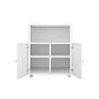 Meuble d'imprimante métallique avec rangement, armoire d'imprimante roulante robuste avec portes, grand support d'imprimante à roulettes pour copieur de bureau, télécopieur