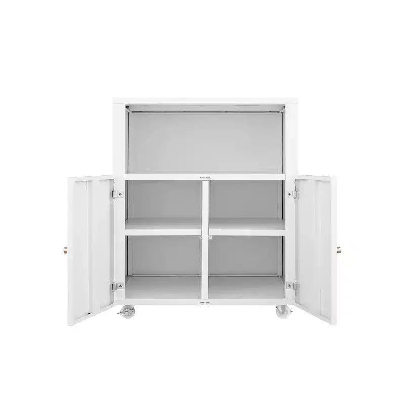 Meuble d'imprimante métallique avec rangement, armoire d'imprimante roulante robuste avec portes, grand support d'imprimante à roulettes pour copieur de bureau, télécopieur