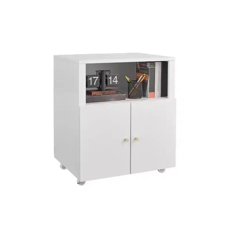 Meuble d'imprimante métallique avec rangement, armoire d'imprimante roulante robuste avec portes, grand support d'imprimante à roulettes pour copieur de bureau, télécopieur