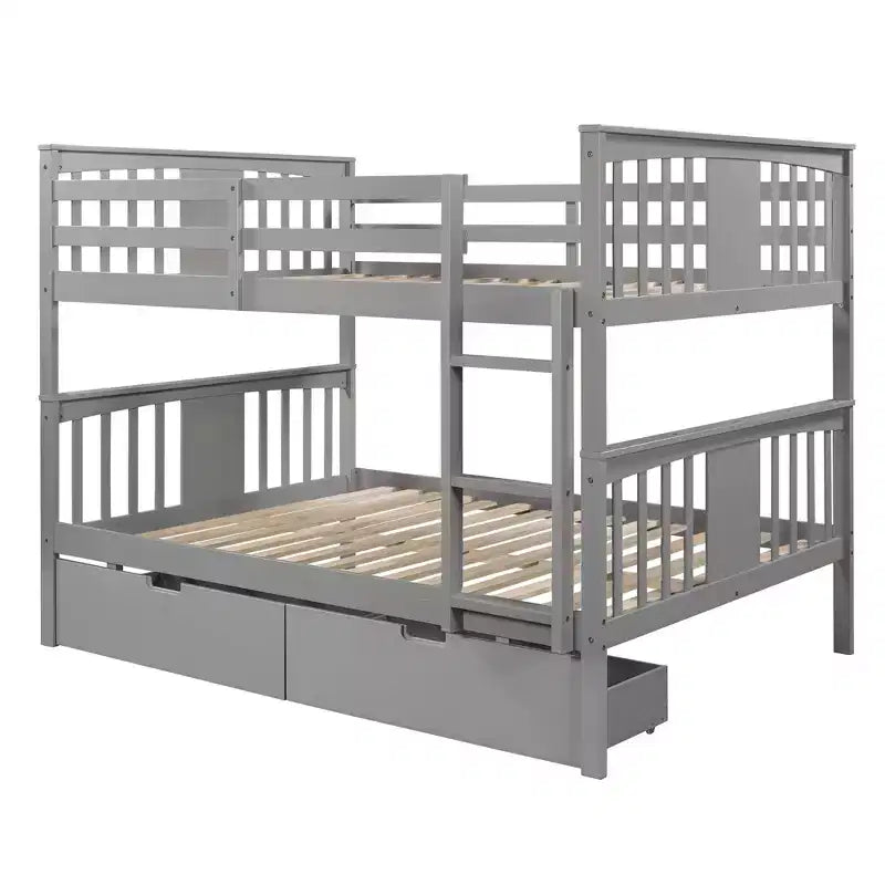 Lit superposé moderne Luxystar double sur double avec 2 tiroirs