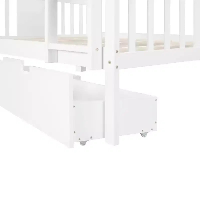Lit superposé moderne Luxystar double sur double avec 2 tiroirs