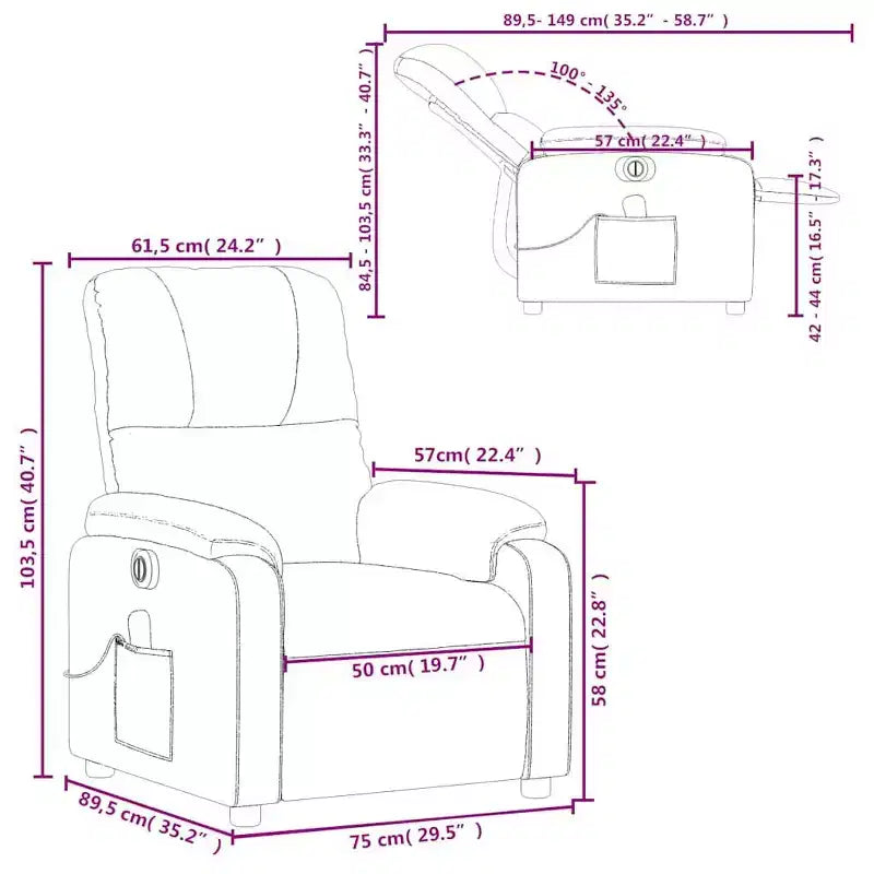 vidaXL Fauteuil inclinable de massage électrique