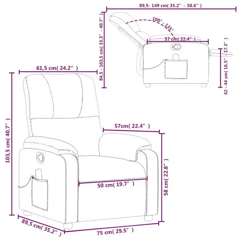 vidaXL Fauteuil inclinable de massage électrique