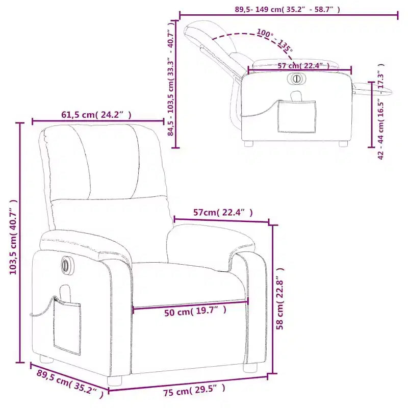 vidaXL Fauteuil inclinable de massage électrique