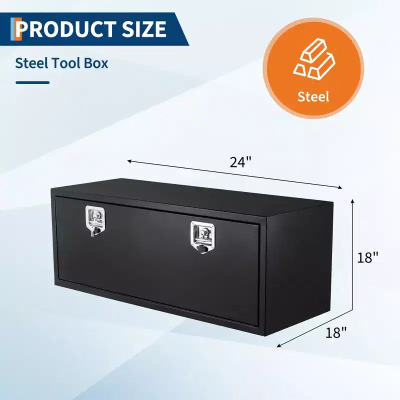 Boîte à outils en acier pour plateau de camion, Coffre de rangement sous carrosserie résistant aux intempéries, Antirouille, Sécurité en métal durable, Boîte à outils sous carrosserie pour plateau de pick-up