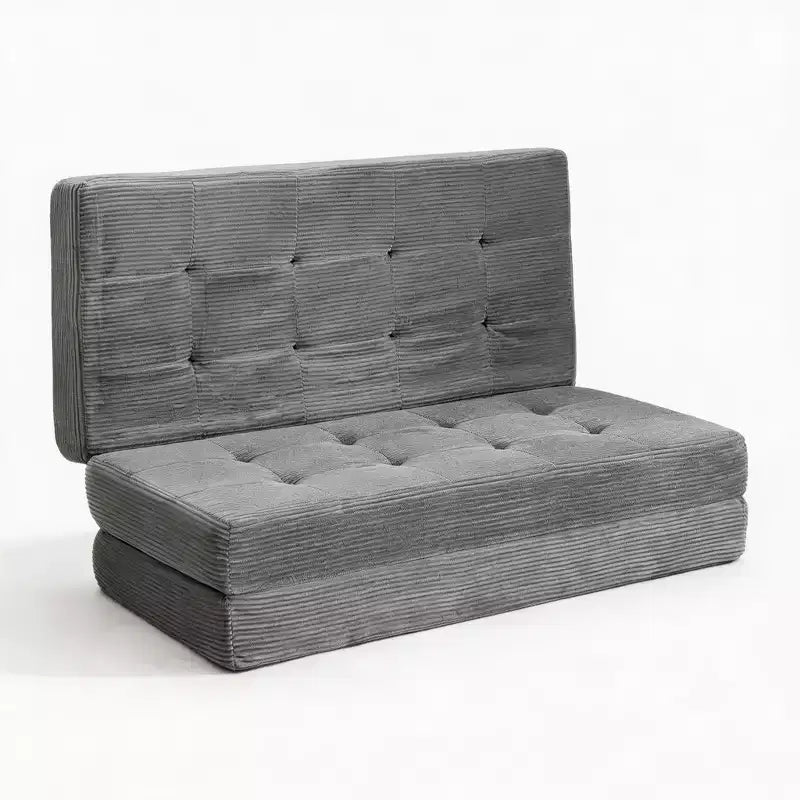 Matelas pliant 6 pouces, canapé-lit pliant avec mousse de support haute densité, lit d'appoint portable pour le camping, le salon, tissu doux en velours côtelé