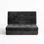 Matelas pliant 6 pouces, canapé-lit pliant avec mousse de support haute densité, lit d'appoint portable pour le camping, le salon, tissu doux en velours côtelé