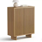 Meuble à chaussures avec porte cannelée, rangement à 5 niveaux avec 4 étagères réglables, banc à chaussures rustique pour couloir, 2 pièces