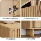 Meuble à chaussures avec porte cannelée, rangement à 5 niveaux avec 4 étagères réglables, banc à chaussures rustique pour couloir, 2 pièces