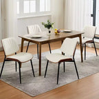 Lot de 2 chaises de salle à manger Acekool en cuir PU, dossier coque, chaises d'appoint style Mid-Century pour salle à manger ou cuisine