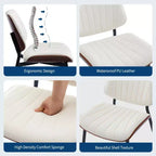 Lot de 2 chaises de salle à manger Acekool en cuir PU, dossier coque, chaises d'appoint style Mid-Century pour salle à manger ou cuisine