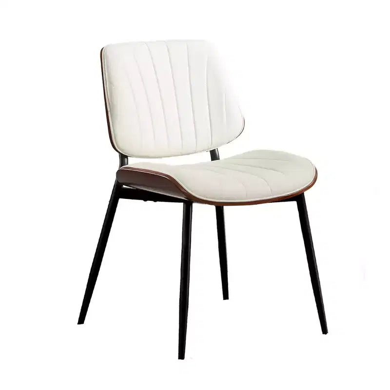 Lot de 2 chaises de salle à manger Acekool en cuir PU, dossier coque, chaises d'appoint style Mid-Century pour salle à manger ou cuisine
