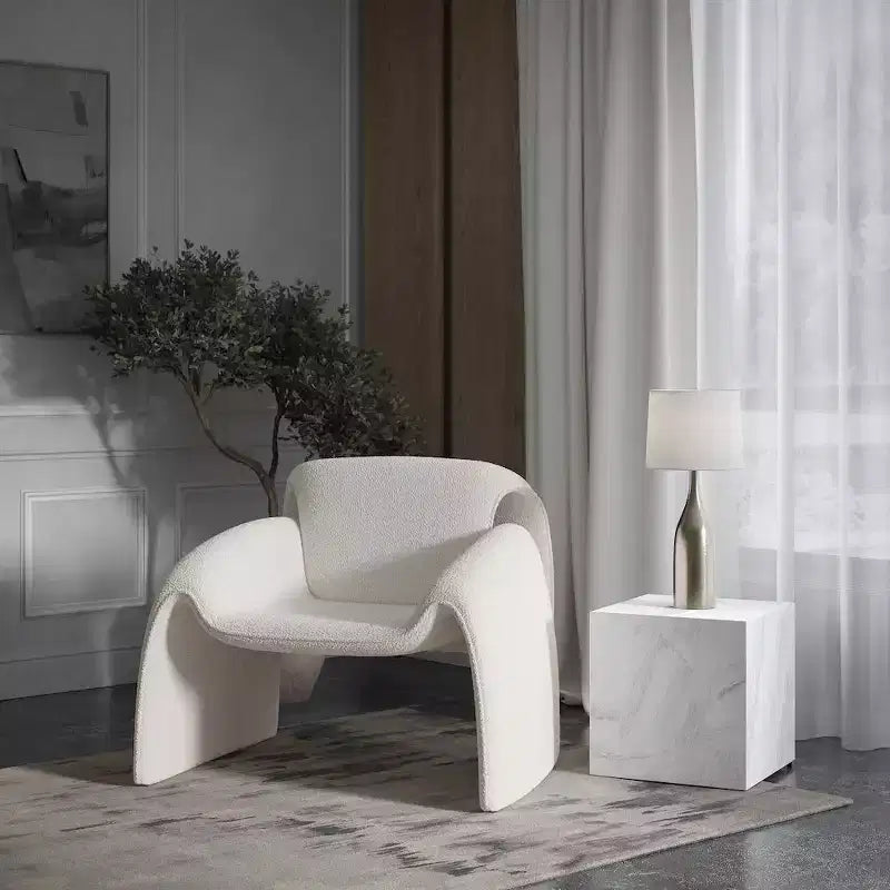Fauteuil d'appoint rembourré Jofran Dolce Mid-Century Modern à angle incurvé