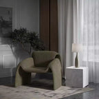 Fauteuil d'appoint rembourré Jofran Dolce Mid-Century Modern à angle incurvé