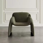 Fauteuil d'appoint rembourré Jofran Dolce Mid-Century Modern à angle incurvé