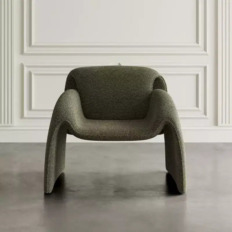 Fauteuil d'appoint rembourré Jofran Dolce Mid-Century Modern à angle incurvé