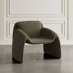 Fauteuil d'appoint rembourré Jofran Dolce Mid-Century Modern à angle incurvé