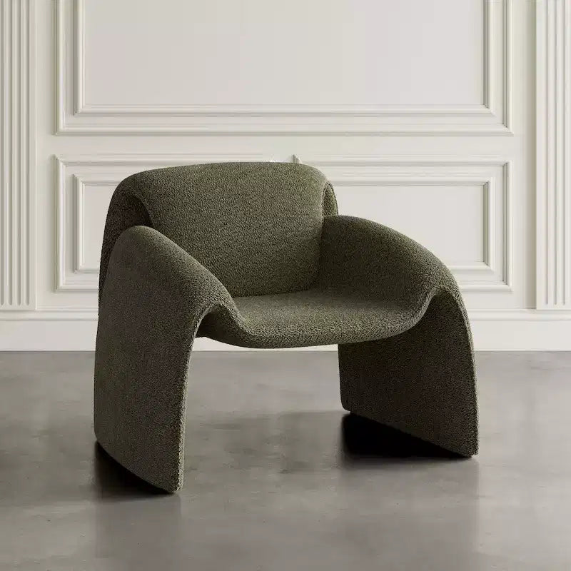 Fauteuil d'appoint rembourré Jofran Dolce Mid-Century Modern à angle incurvé