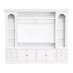 Meuble TV Famapy Blanc Grand Meuble de Rangement avec Armoires et Spots LED pour Salon