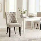 Chaises d'appoint rembourrées Prairie, lin crème (lot de 2 chaises)
