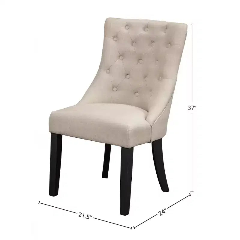 Chaises d'appoint rembourrées Prairie, lin crème (lot de 2 chaises)