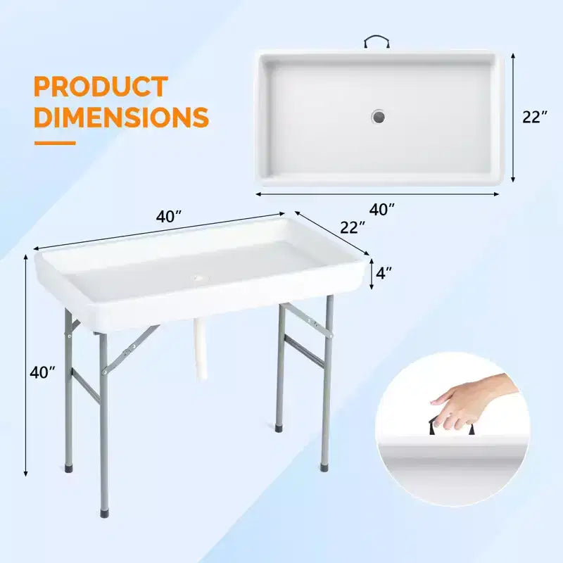 Table d'extérieur rectangulaire en PEHD Karl Home, blanche
