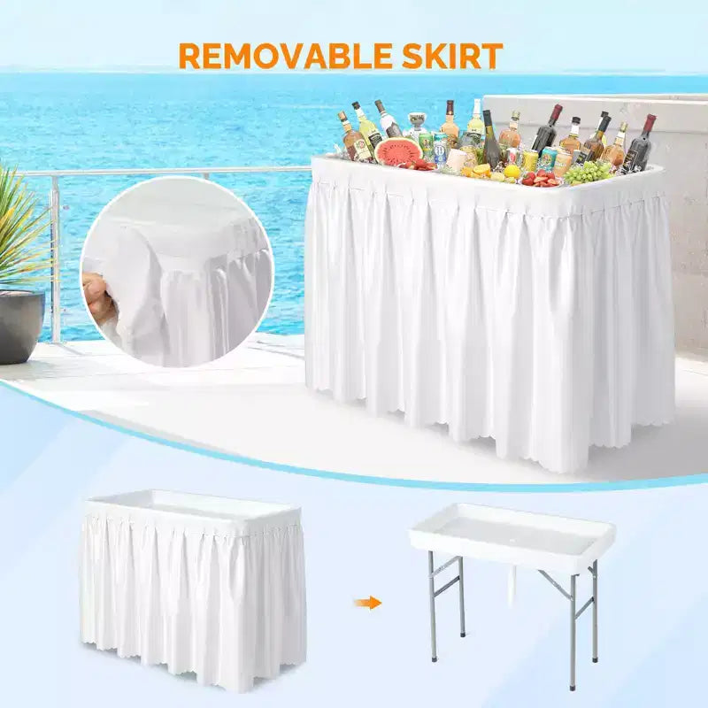 Table d'extérieur rectangulaire en PEHD Karl Home, blanche