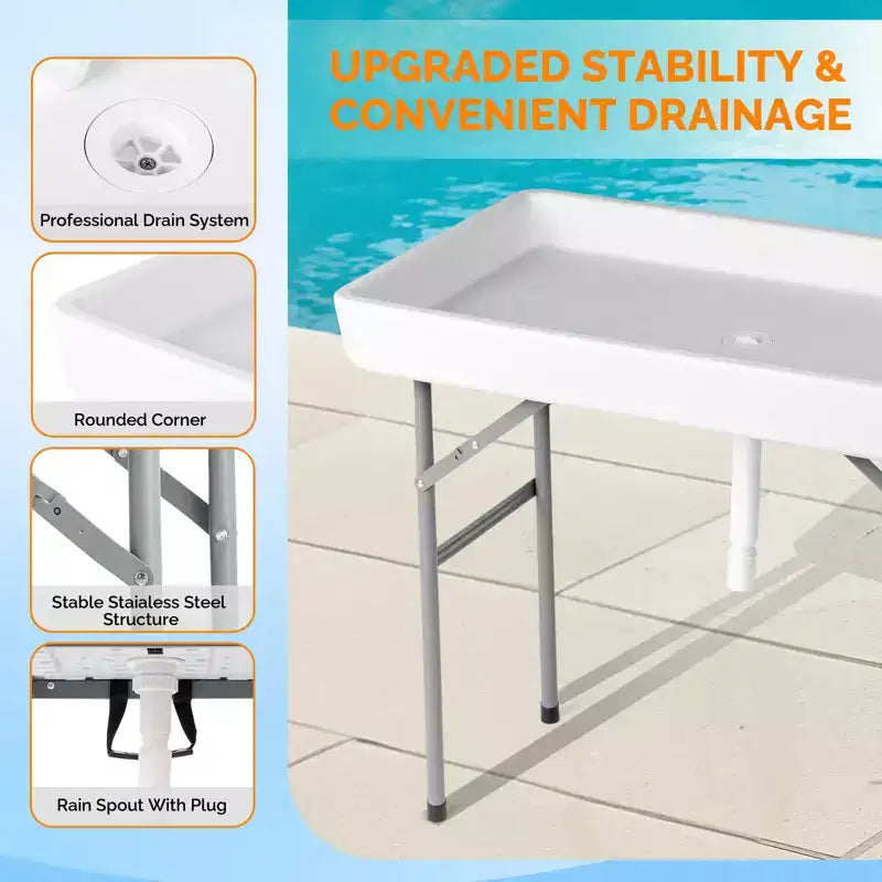 Table d'extérieur rectangulaire en PEHD Karl Home, blanche