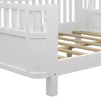 Lit de plate-forme en bois de pin moderne Betsy GDFStudio pour enfants avec main courante détachable