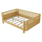 Lit de plate-forme en bois de pin moderne Betsy GDFStudio pour enfants avec main courante détachable