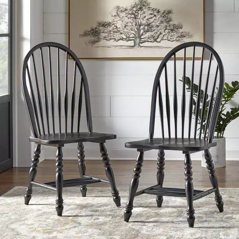 Lifestorey Lot de 2 grandes chaises de salle à manger Windsor Kingsley Farmhouse