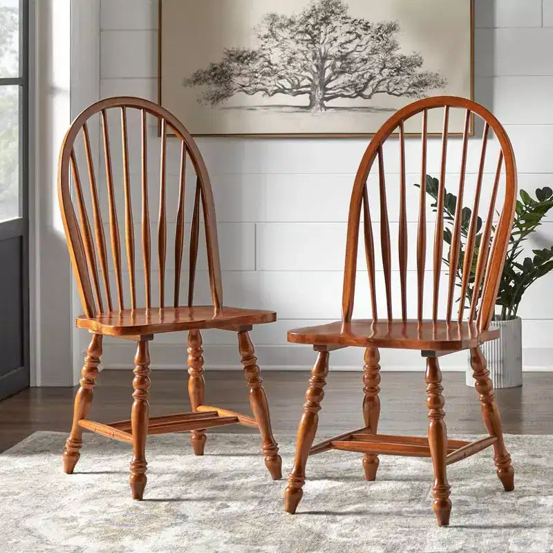 Lifestorey Lot de 2 grandes chaises de salle à manger Windsor Kingsley Farmhouse