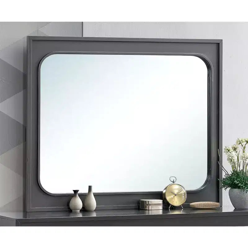 Miroir de commode Passion Furniture Wave, rectangulaire, avec cadre en bois wengé, 45 po l. x 36 po H