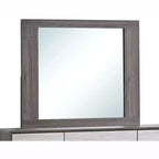 Miroir de commode Passion Furniture Aberdeen, 43 po L x 37 po H, cadre en bois rectangulaire gris et chêne