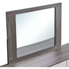 Miroir de commode Passion Furniture Aberdeen, 43 po L x 37 po H, cadre en bois rectangulaire gris et chêne