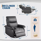 Fauteuil inclinable, pivotant et berçant à 360°, en cuir PU, avec siège et accoudoirs rembourrés pour le salon, la chambre et la chambre de bébé