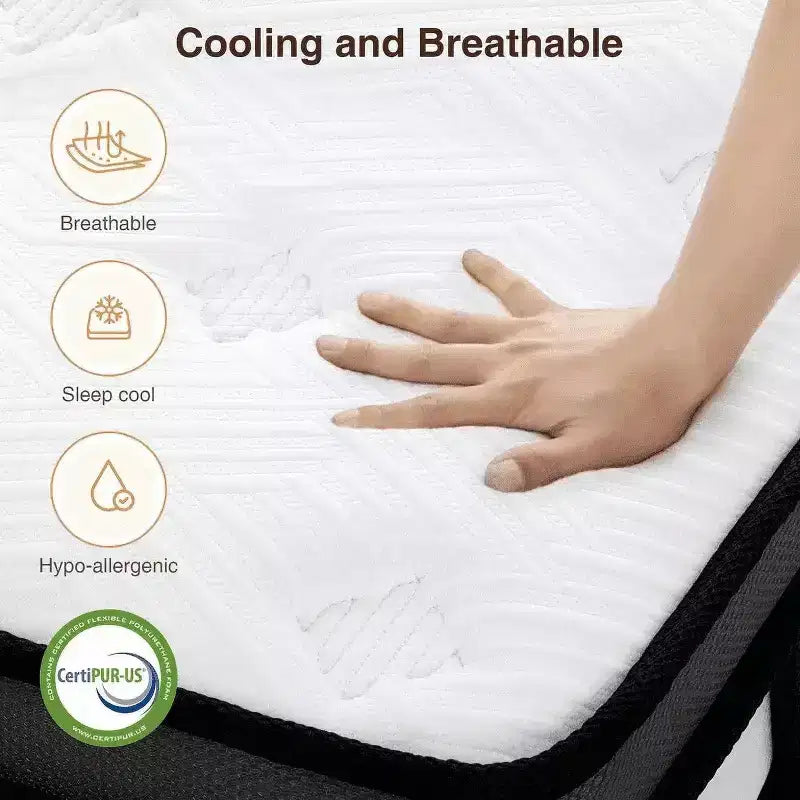 Matelas Liquidation Queen Grandeur Médium 14 po. Lit dans une boîte Blanc