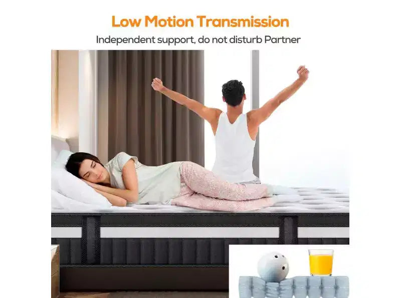 Matelas Liquidation Queen Grandeur Médium 14 po. Lit dans une boîte Blanc