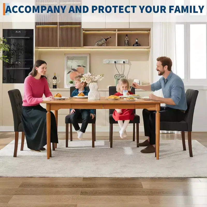 Lot de 2 chaises de salle à manger Parsons capitonnées, chaises de cuisine en tissu rembourrées avec sièges rembourrés et pieds en bois, meubles de cuisine de salon