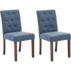 Lot de 2 chaises de salle à manger Parsons capitonnées, chaises de cuisine en tissu rembourrées avec sièges rembourrés et pieds en bois, meubles de cuisine de salon